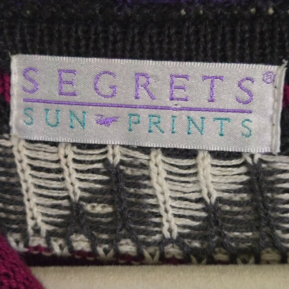 Segrets Sun Print Vintage Tunic Rolled Neck Sweater Size L - Picture 4 of 5